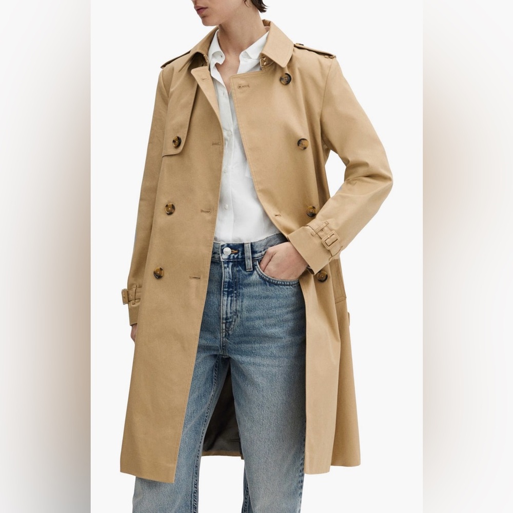 NWT Mango Classic Trench Water Repellant Cotton